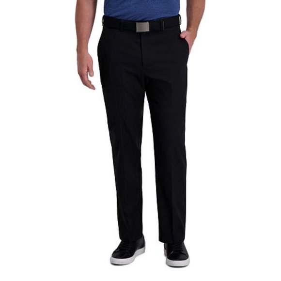Haggar Men's Cool Right Classic Fit Flat Front Pants - 38 x 32 - Black - NWT - Picture 1 of 3
